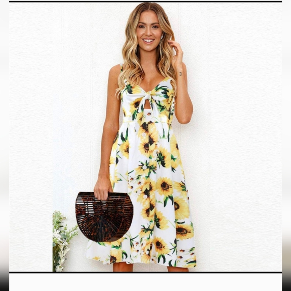 ECOWISH sunflower dress sz.small